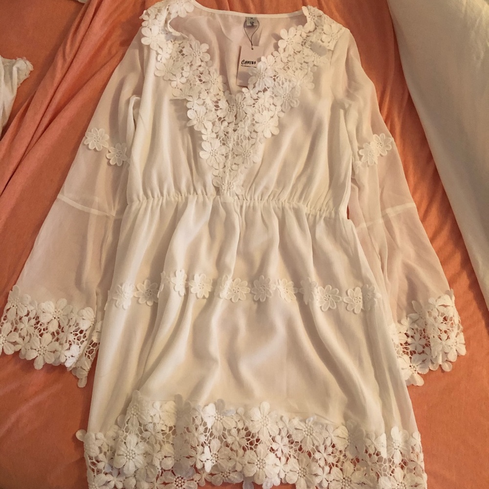 NWT boho white dress